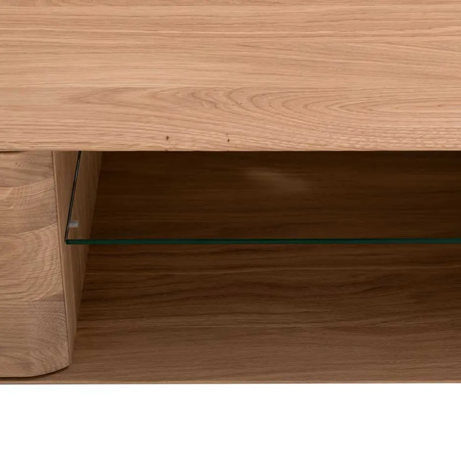 Wohnen TV Kommode in Eiche Bianco massiv - Bakaras