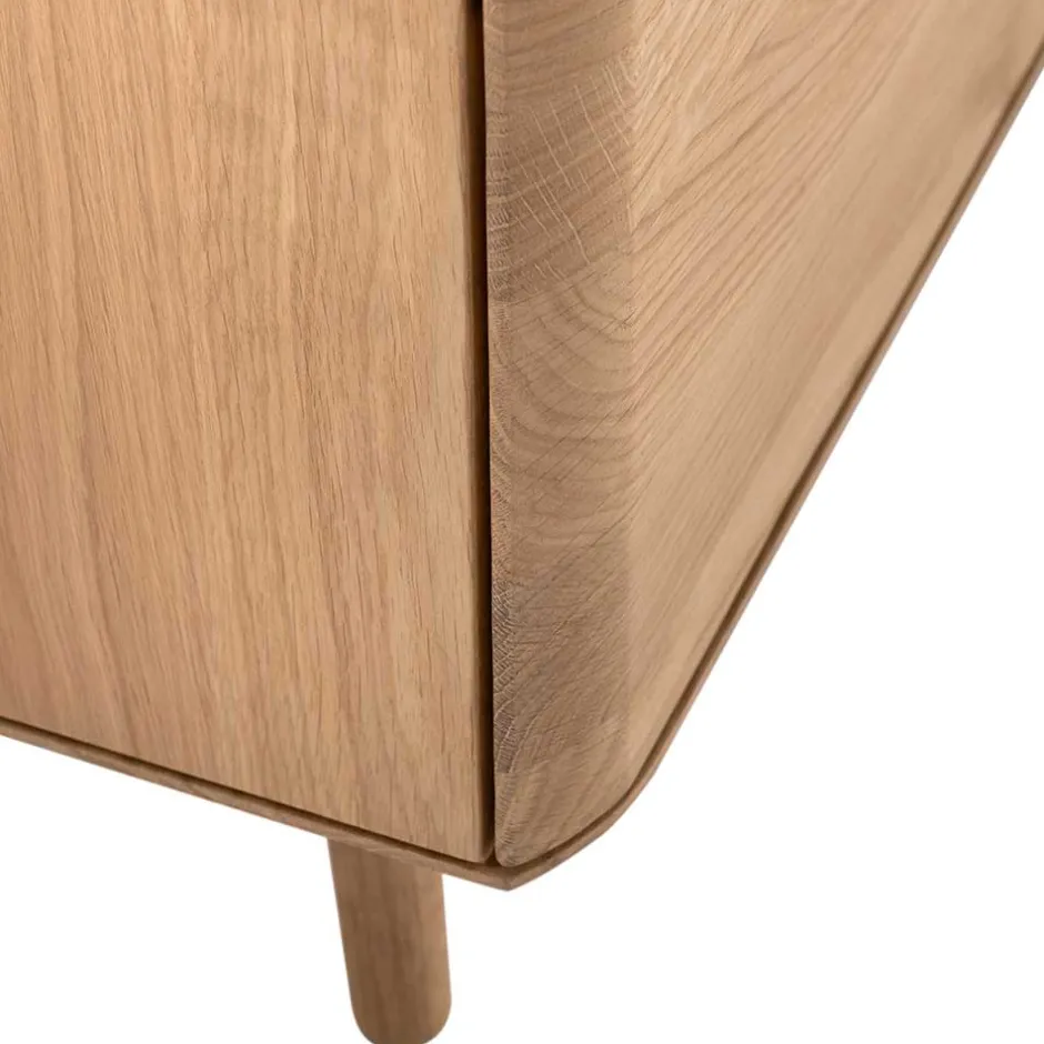 Wohnen TV Kommode in Eiche Bianco massiv - Bakaras