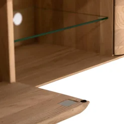 Wohnen TV Kommode in Eiche Bianco massiv - Bakaras