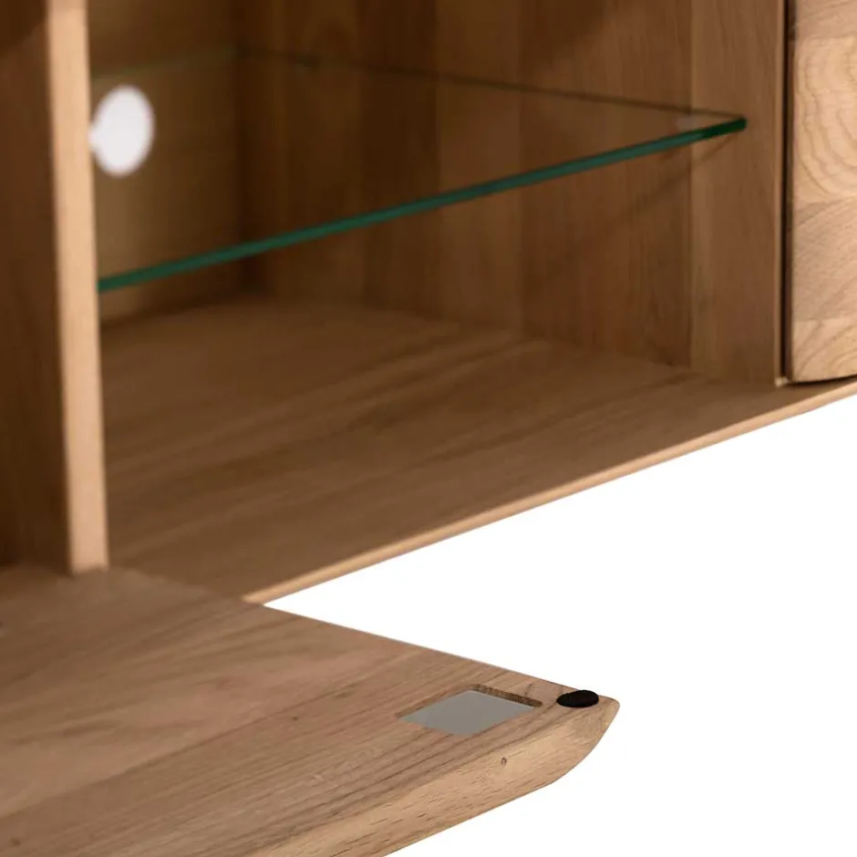 Wohnen TV Kommode in Eiche Bianco massiv - Bakaras