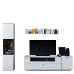 Wohnen TV Lowboard & Vitrine & Wandboard Set - Apulco (dreiteilig)