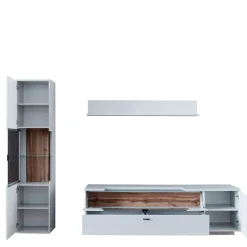 Wohnen TV Lowboard & Vitrine & Wandboard Set - Apulco (dreiteilig)