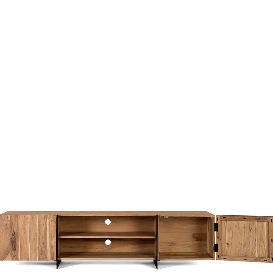 TV Lowboard aus Akazienholz und Metall - Bastima^Wohnen New