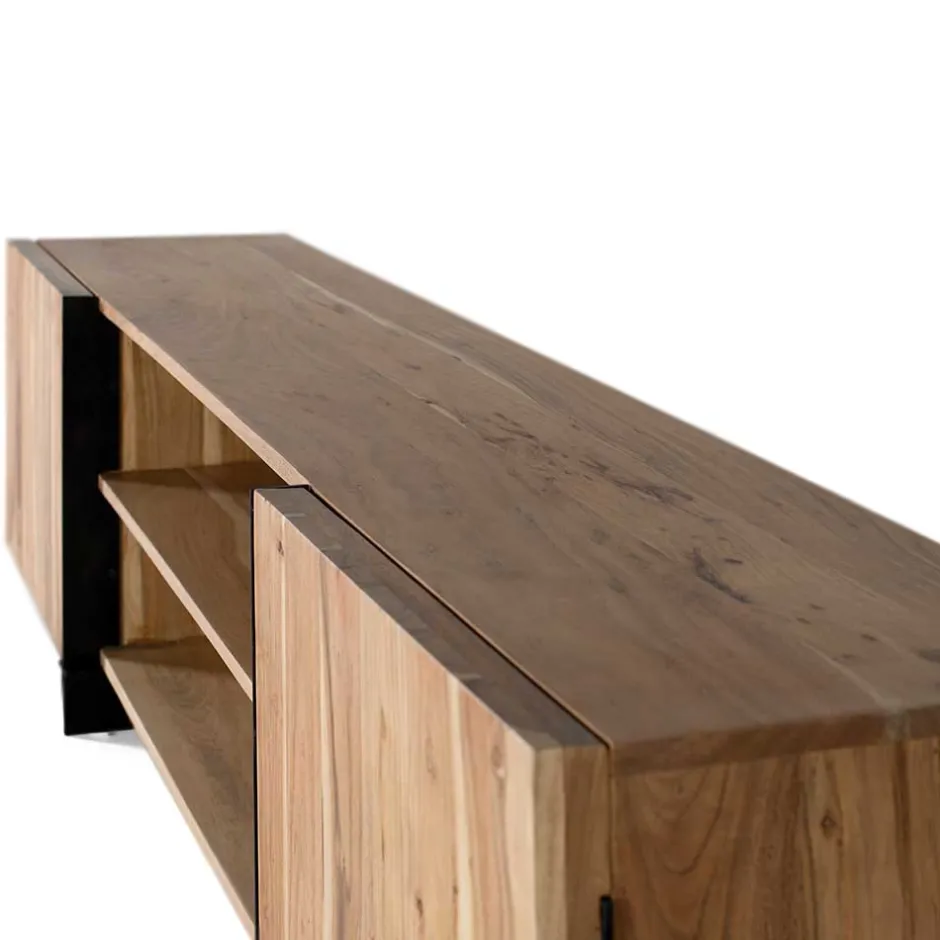 TV Lowboard aus Akazienholz und Metall - Bastima^Wohnen New