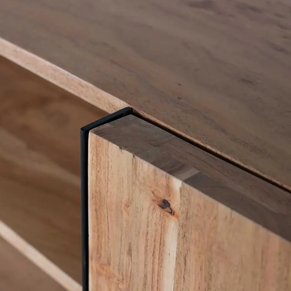 TV Lowboard aus Akazienholz und Metall - Bastima^Wohnen New