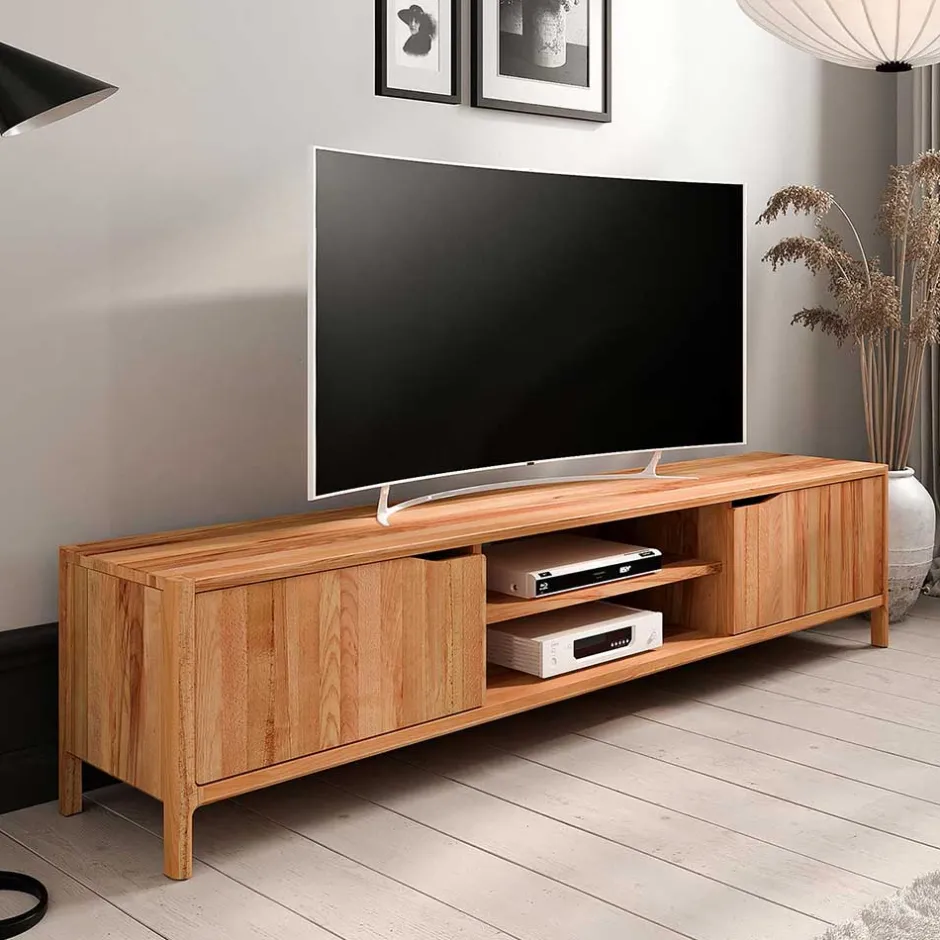 TV Lowboard aus Kernbuche Massivholz - Lana^Wohnen Discount