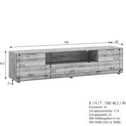 TV Lowboard aus Massivholz Wildeiche - Holiday^Wohnen Sale