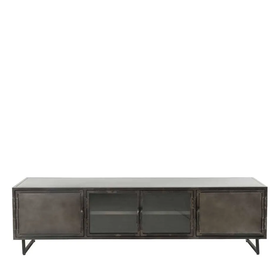 TV Lowboard aus Metall & Glas - Brayden^Wohnen Sale