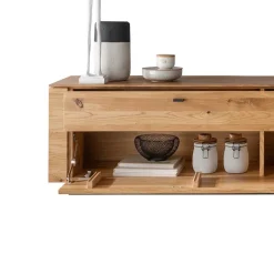 Wohnen TV Lowboard aus Wildeiche mit Metallgriffen - Dump