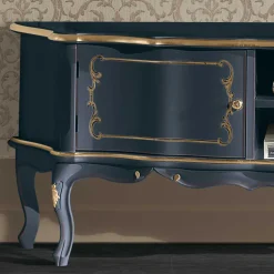 Wohnen TV Lowboard im Barockstil in Dunkelblau - Otaligo