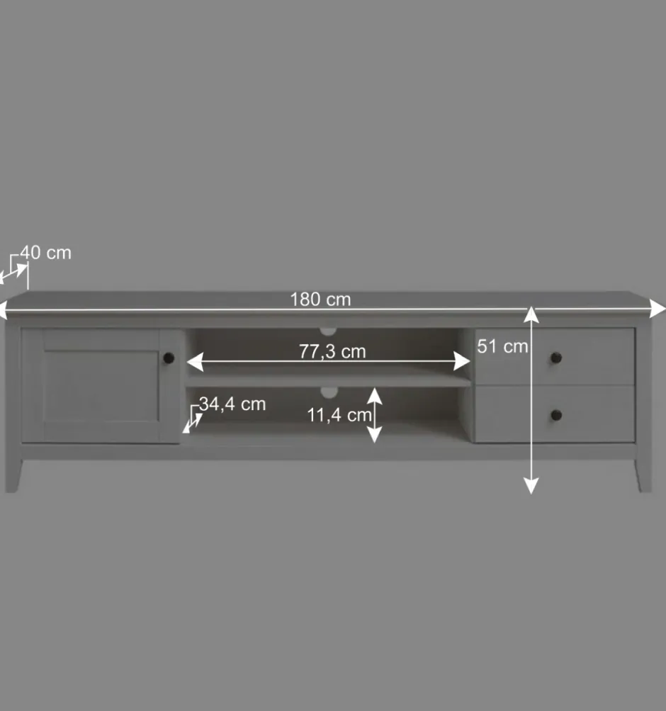 Wohnen TV Lowboard im modernen Landhausstil - Astinion