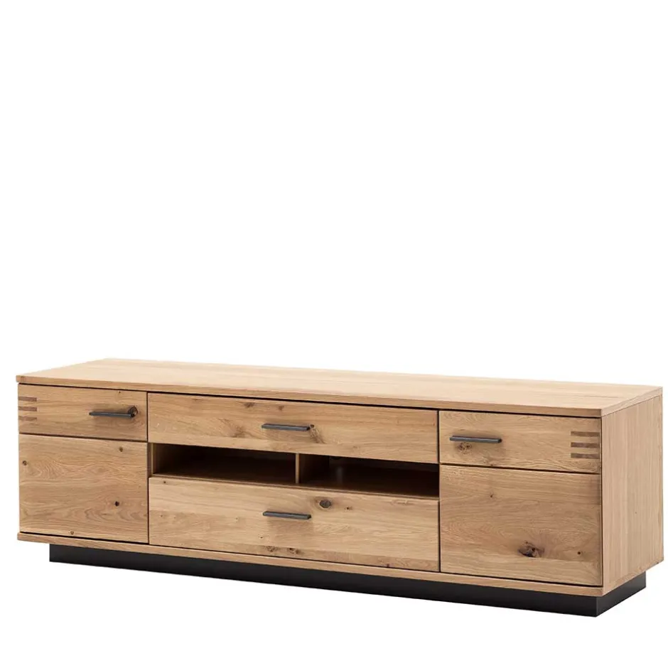 Wohnen TV Lowboard in Eiche Bianco & Anthrazit - Crupean I