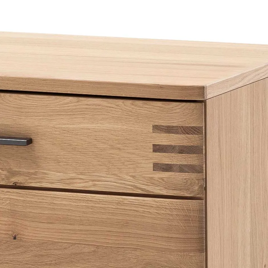 Wohnen TV Lowboard in Eiche Bianco & Anthrazit - Crupean I