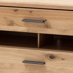 Wohnen TV Lowboard in Eiche Bianco & Anthrazit - Crupean I