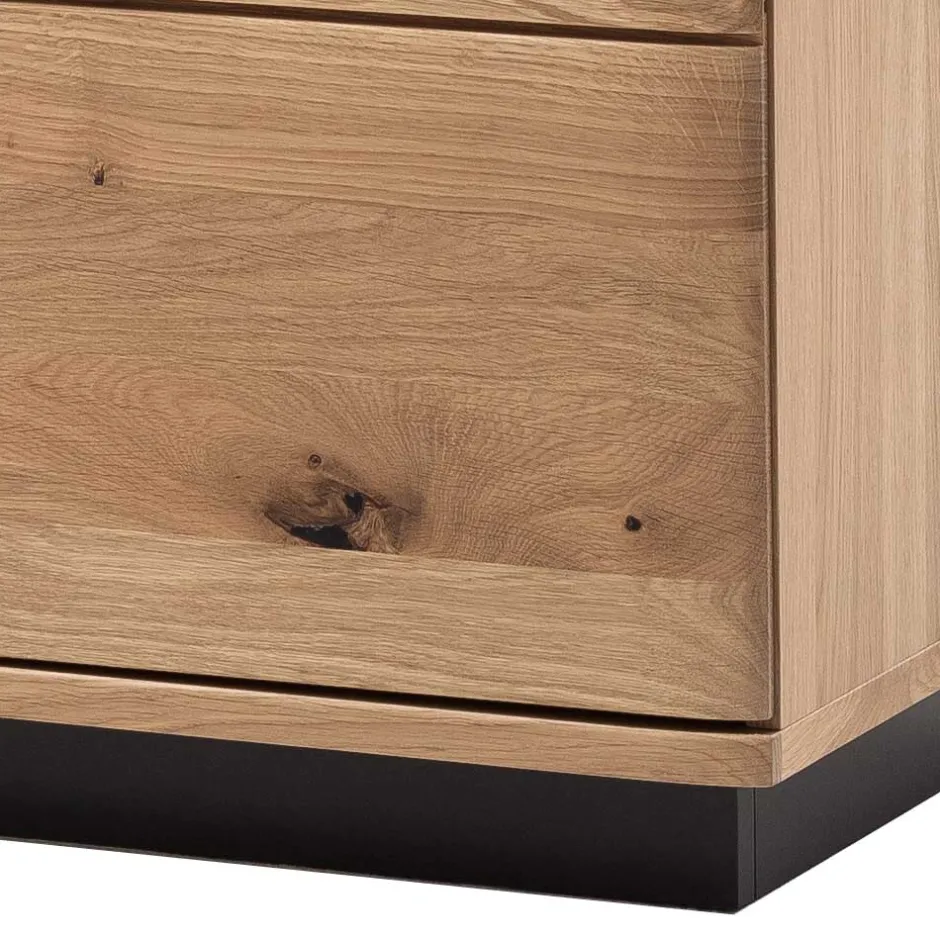 Wohnen TV Lowboard in Eiche Bianco & Anthrazit - Crupean I