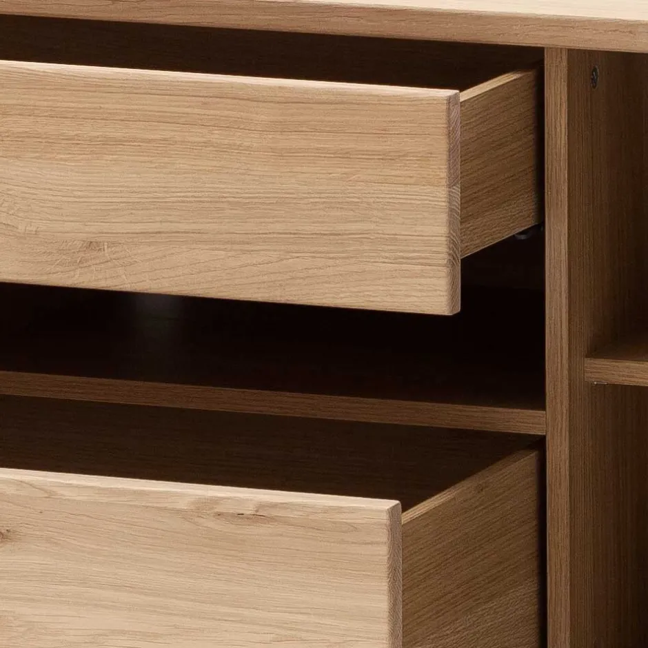 Wohnen TV Lowboard in Eiche Bianco & Anthrazit - Crupean I