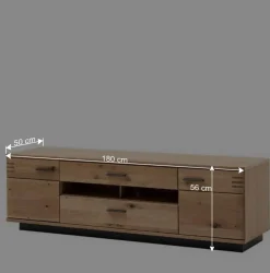 Wohnen TV Lowboard in Eiche Bianco & Anthrazit - Crupean I