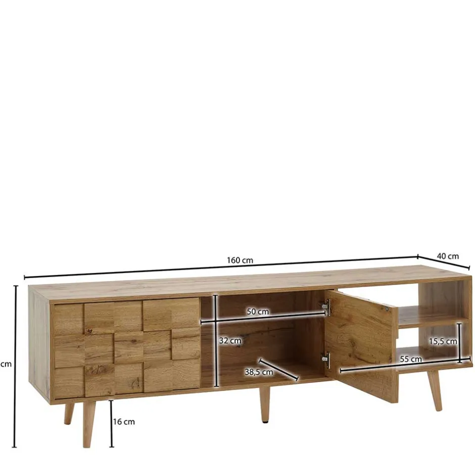 TV Lowboard in Eiche Holzoptik - Senba^Wohnen New