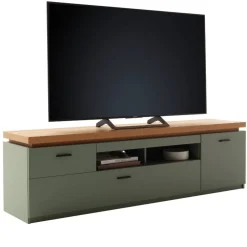 TV Lowboard in Graugrün und Eiche - Kwin^Wohnen Online