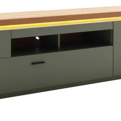 TV Lowboard in Graugrün und Eiche - Kwin^Wohnen Online