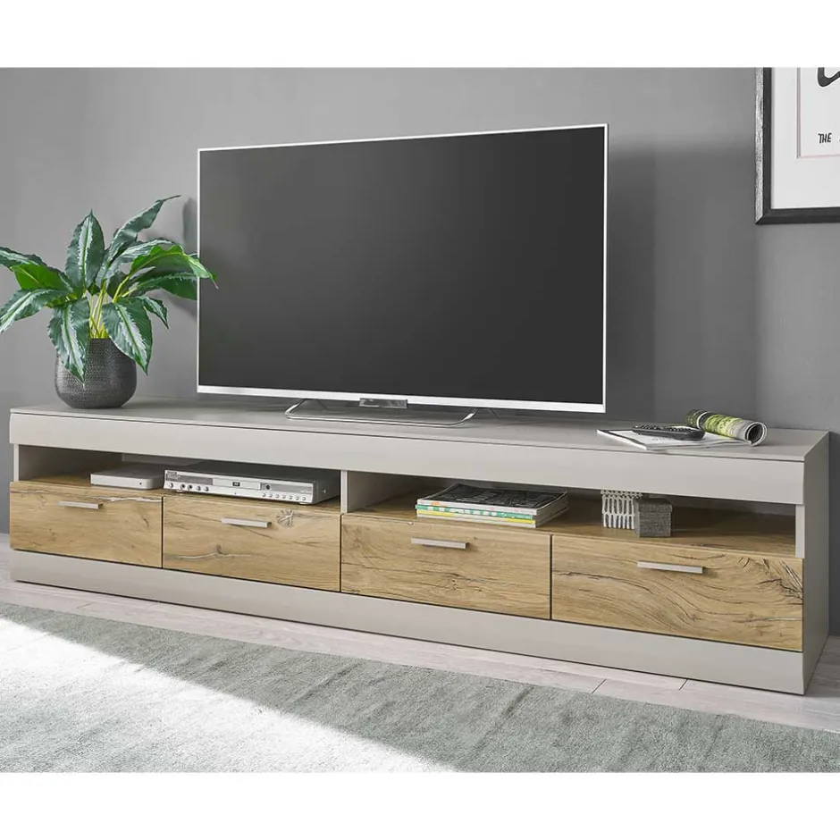 TV Lowboard in Hellgrau & Zinneiche NB - Lioscas^Wohnen Best