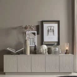 TV Lowboard in Hellgrau lackiert - Lucaz^Wohnen