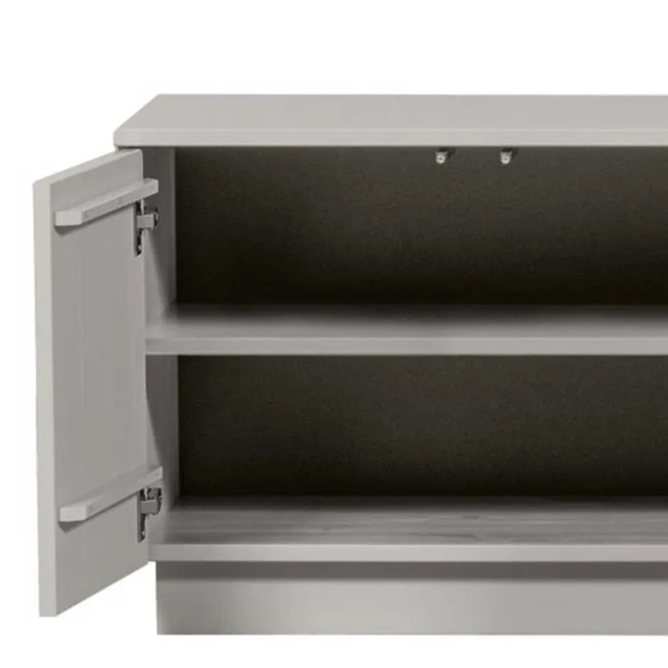 TV Lowboard in Hellgrau lackiert - Lucaz^Wohnen