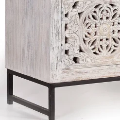 TV Lowboard in Mangoholz White Wash - Fudorus^Wohnen Discount