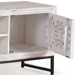 TV Lowboard in Mangoholz White Wash - Fudorus^Wohnen Discount