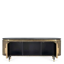 TV Lowboard in Schwarz mit Bronze - Hayato^Wohnen Online