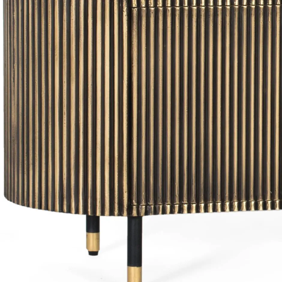 TV Lowboard in Schwarz mit Bronze - Hayato^Wohnen Online