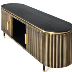 TV Lowboard in Schwarz mit Bronze - Hayato^Wohnen Online