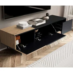 TV Lowboard in Wildeiche Optik & Schwarz - Camplona^Wohnen Clearance