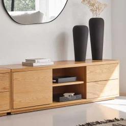 Wohnen TV Lowboard mit zwei Schubladen & Tür - Elastian