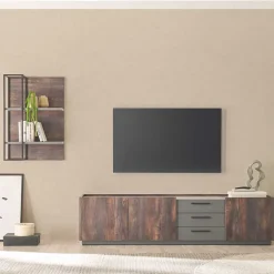 TV Lowboard und Wandregal Set - Mundo (zweiteilig)^Wohnen Discount