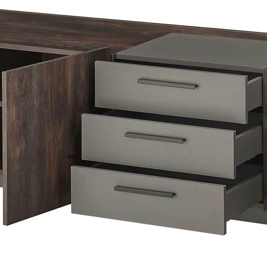 TV Lowboard und Wandregal Set - Mundo (zweiteilig)^Wohnen Discount