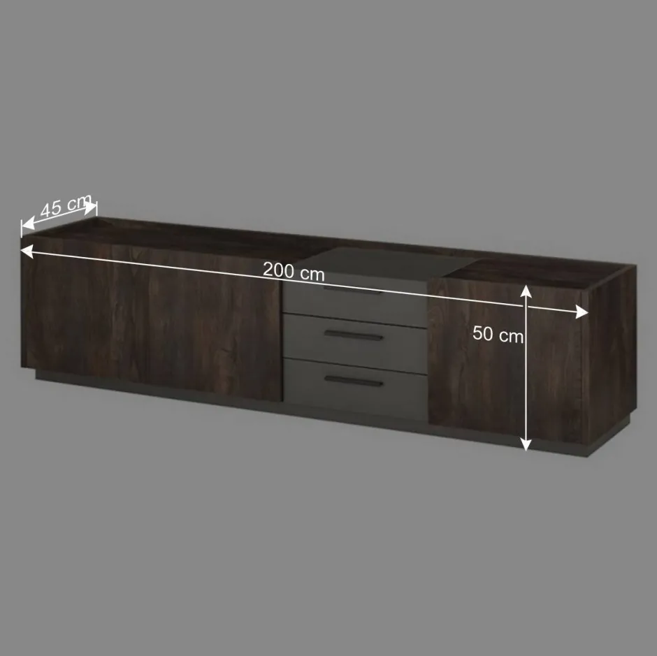 TV Lowboard und Wandregal Set - Mundo (zweiteilig)^Wohnen Discount