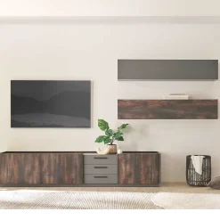 TV Lowboard und zwei Hängeschränke Set - Mundo (dreiteilig)^Wohnen New