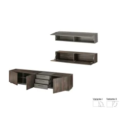 TV Lowboard und zwei Hängeschränke Set - Mundo (dreiteilig)^Wohnen New