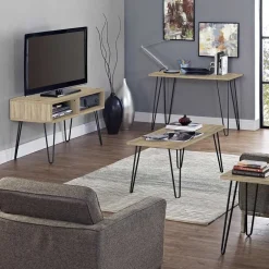 TV Regal in Eiche Holzoptik & Schwarz - Esberg^Wohnen Online