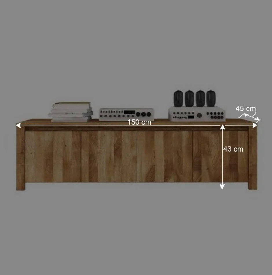 Wohnen TV Sideboard Nadalia aus Wildeiche Massivholz