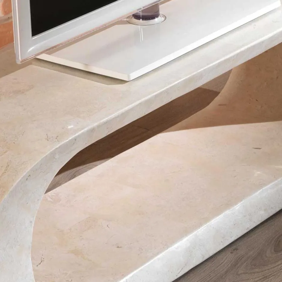 Wohnen TV Tisch Filicudia in Creme Weiß