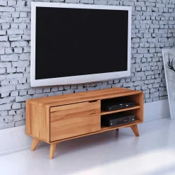 TV Tisch mit Tür & Fächern aus Kernbuche - Junola^Wohnen Online