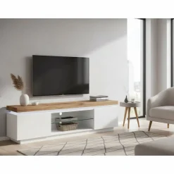 TV Tisch Stijn mit Wildeiche Massivholz^Wohnen