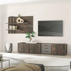 TV Unterschrank & Wandboard Set - Mundo (zweiteilig)^Wohnen
