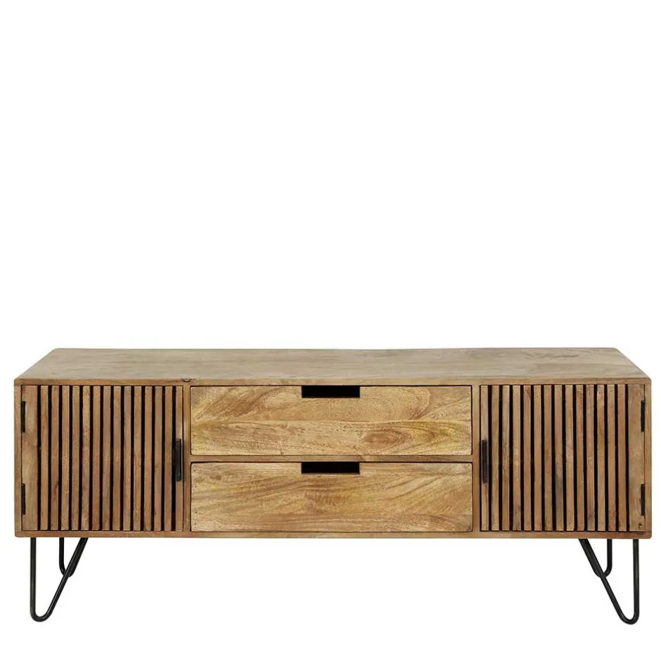 TV Unterschrank aus Mangoholz in Sandfarben - Baina^Wohnen Hot