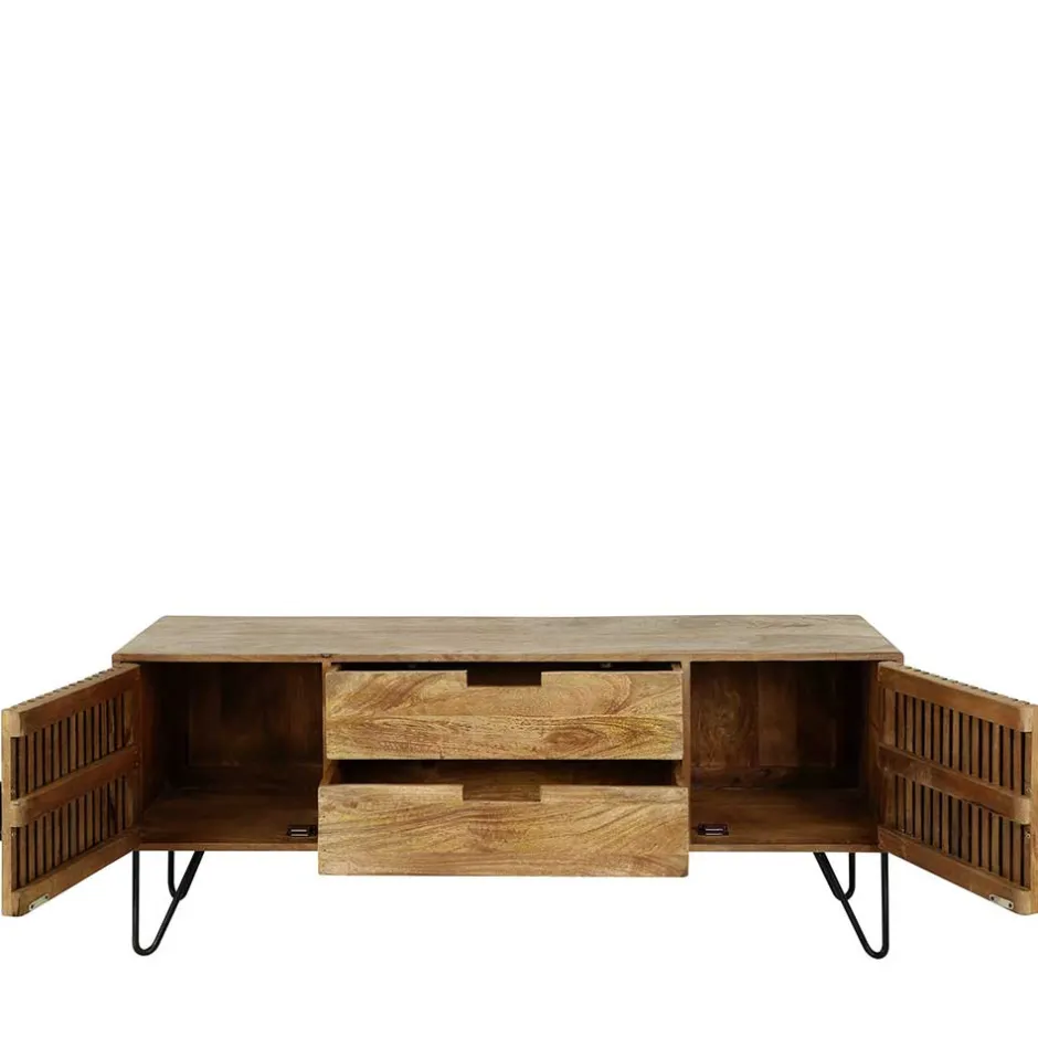 TV Unterschrank aus Mangoholz in Sandfarben - Baina^Wohnen Hot