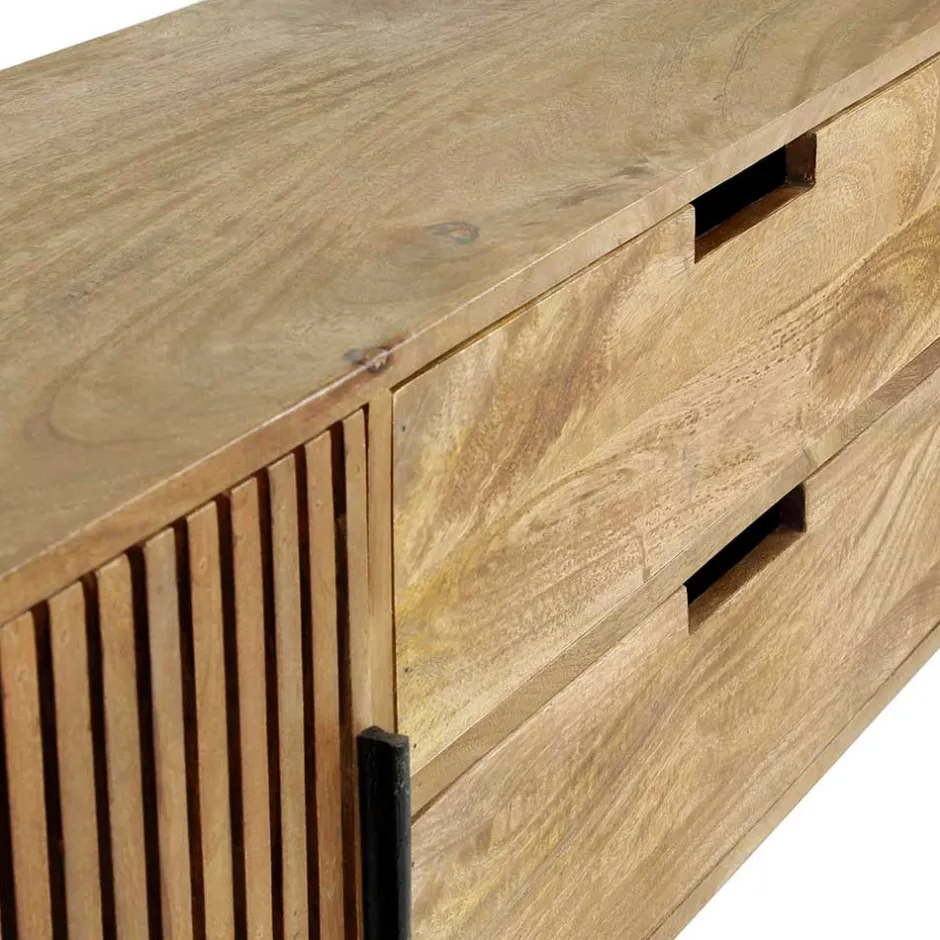TV Unterschrank aus Mangoholz in Sandfarben - Baina^Wohnen Hot
