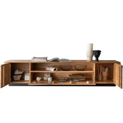 Wohnen TV Unterschrank aus Wildeiche mit Metallgriffen - Ilfred