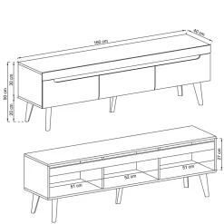 Wohnen TV Unterschrank im Skandinavischen Stil - Olcian